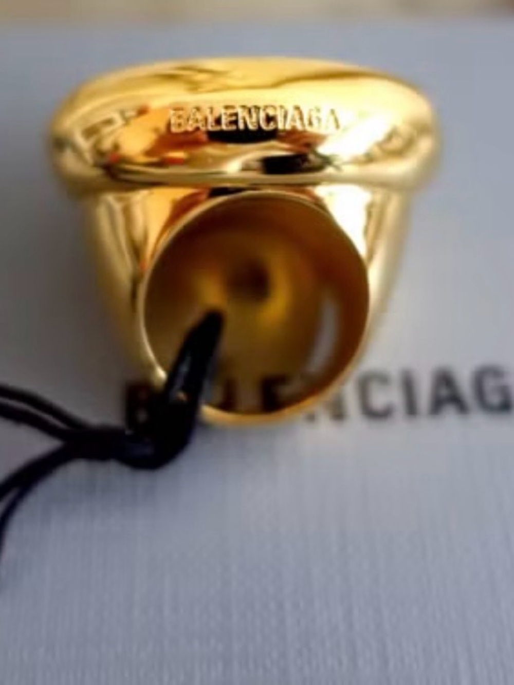 Balenciaga marble signet ring / full inclusion sz fits 5.25/6 ring - Picture 6 of 6